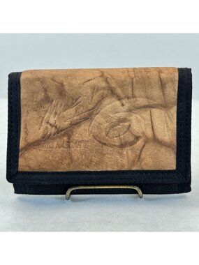 Vintage NASCAR #6 Mark Martin Leather Nylon Trifold Wallet Hook Loop Closure